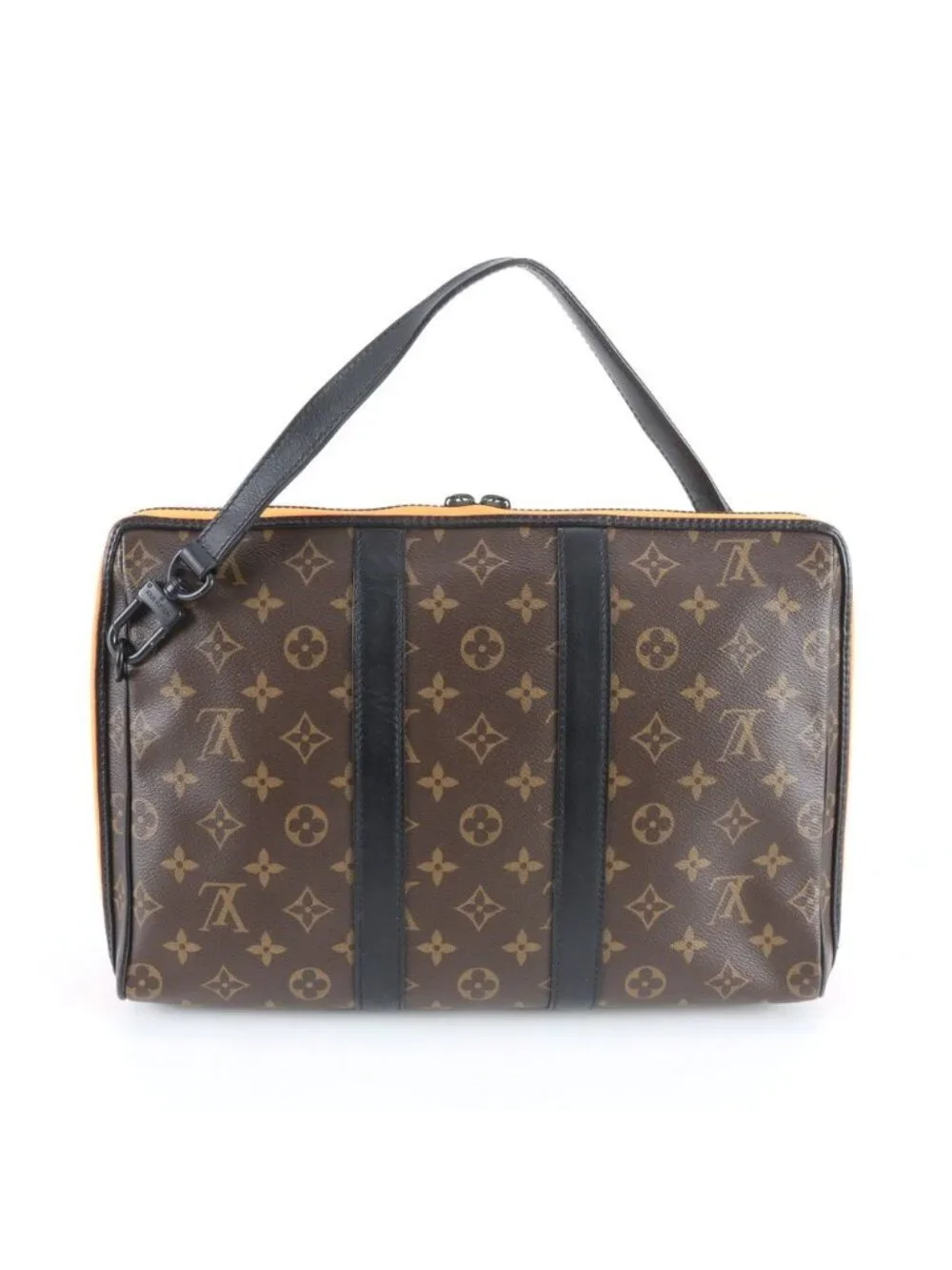 Louis Vuitton Monogram LV Friends Keepall Pouch Leather Tote Clutch
